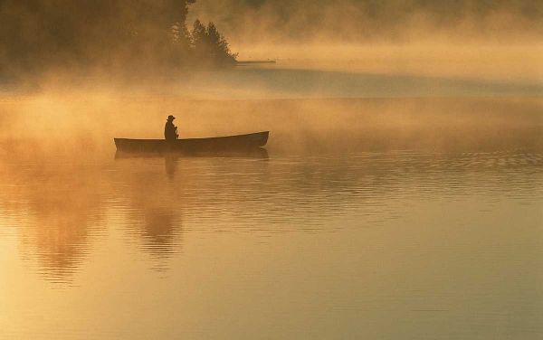 canoeist, Algonguin Park, Ontario, Canada